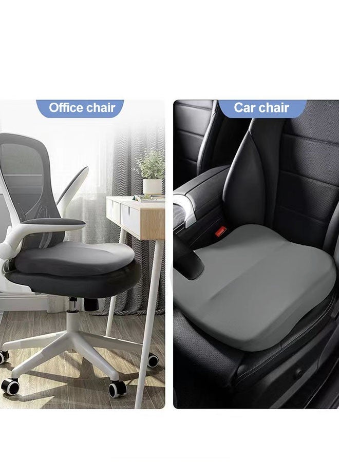 Car Seat Cushion Car Pillow Memory Foam Car Seat Cushion Pad Heightening Car Truck Seat Cushion for Long Time Driving Lumbar Support Pillow Sciatica Pain Relief Chair Cushion Comfortable Coccyx Cushion for Home Office Chair Car Seat Wheelchair Grey - Image 4